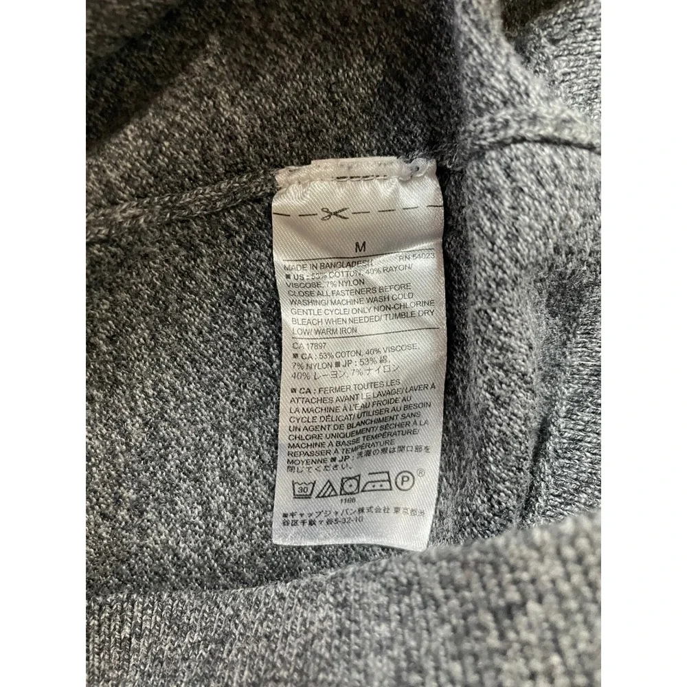 Banana Republic Mens Gray Cotton Blend Henley Sweater Medium Long Sleeve Knit